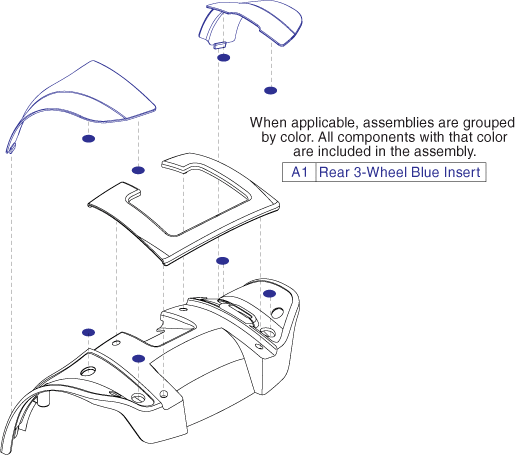 Go-Go Sport 3-Wheel (S73) - Shrouds - Rear - Blue