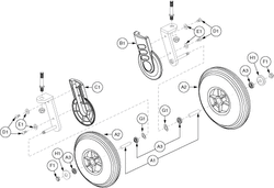 Jazzy 1122 - Articulating Beam / Wheels - Single Sided Fork