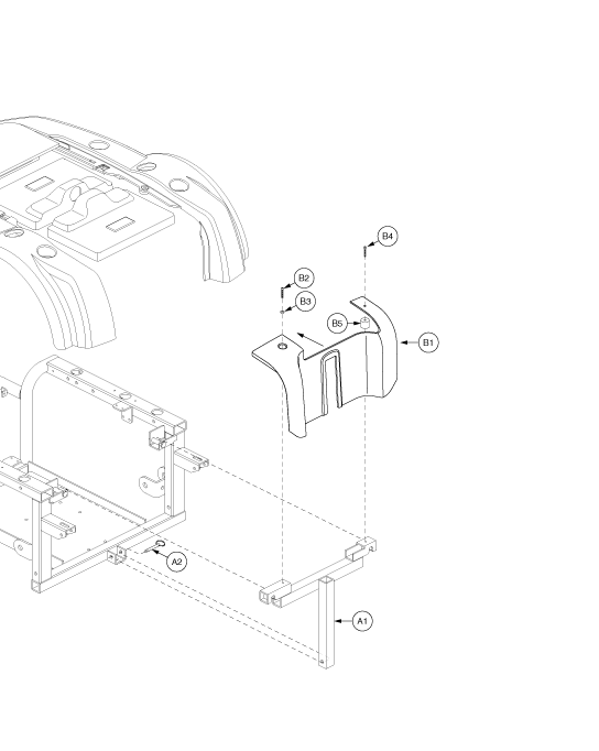 Jazzy 1122 - Main Frame / Battery Acc. Brkt. - Battery Access Bracket - Tru- Balance Super Low Pwr. Tilt