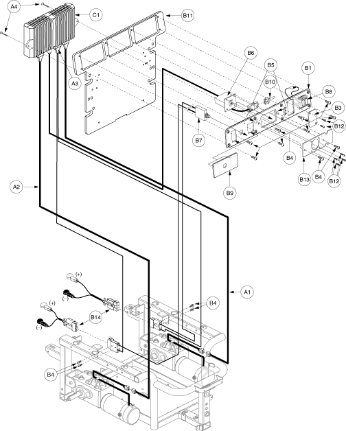 Jazzy 1122 - Electronics Tray / Modules - Europa / G90 - No Power Seat Opt. - Units Manufactured W/ Off Board Chargers