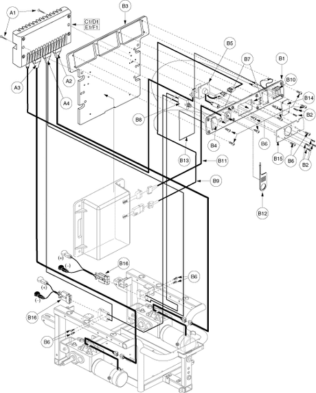 Jazzy 1122 - Electronics Tray / Modules - Remote Plus - No Power Seat Opt. - Units Manufactured W/ On Board Chargers