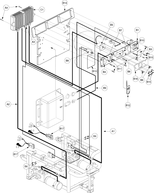 Jazzy 1122 - Electronics Tray / Modules - Europa / G90 - No Power Seat Opt. - Units Manufactured W/ On Board Chargers