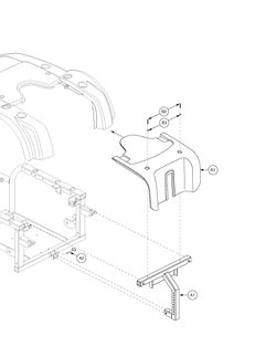 Jazzy 1122 - Main Frame / Battery Acc. Brkt. - Battery Access Bracket - Universal