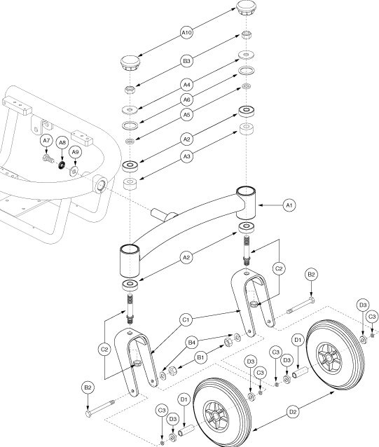 Jazzy 1143 Ultra - Articulating Beam / Casters