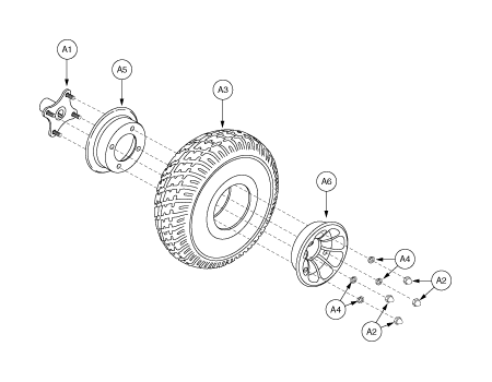 Jazzy 1143 Ultra - Drive Wheels - Flat Free