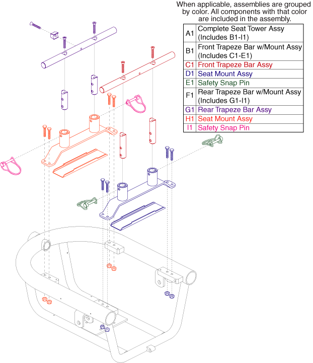 Jazzy 1143 Ultra - Towers / Mounts / Actuator - Towers & Trapeze Bars