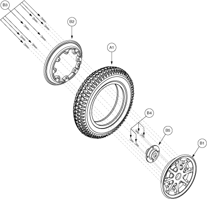 Jazzy 1170 XL - Drive Wheels - Flat Free