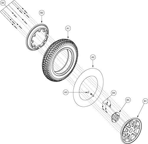 Jazzy 1170 XL - Drive Wheels - Pneumatic