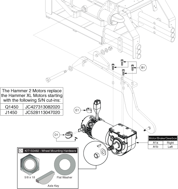 Jazzy 1450 - Motors - Hammer 2, Vr2