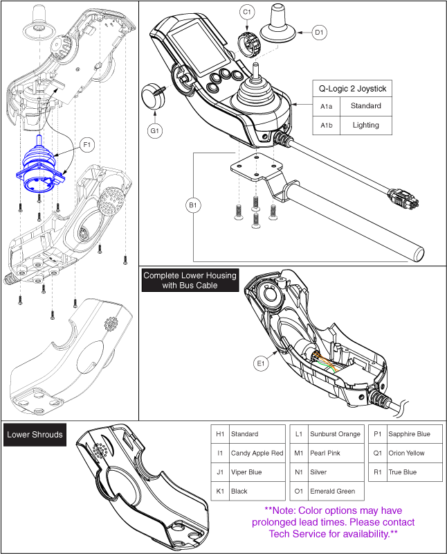 Jazzy 1450 - Joystick / Master Controls - Joystick / Master Controls - Joystick / Master Controls, Q- Logic 2 - Hand Control