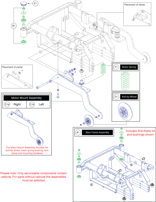 Jazzy 1450 - Main Frame / Motor Mount