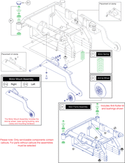 Jazzy 1450 - Main Frame / Motor Mount