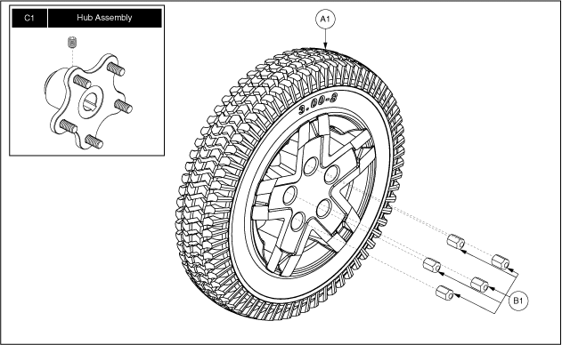 Jazzy 600 ES - Drive Wheels