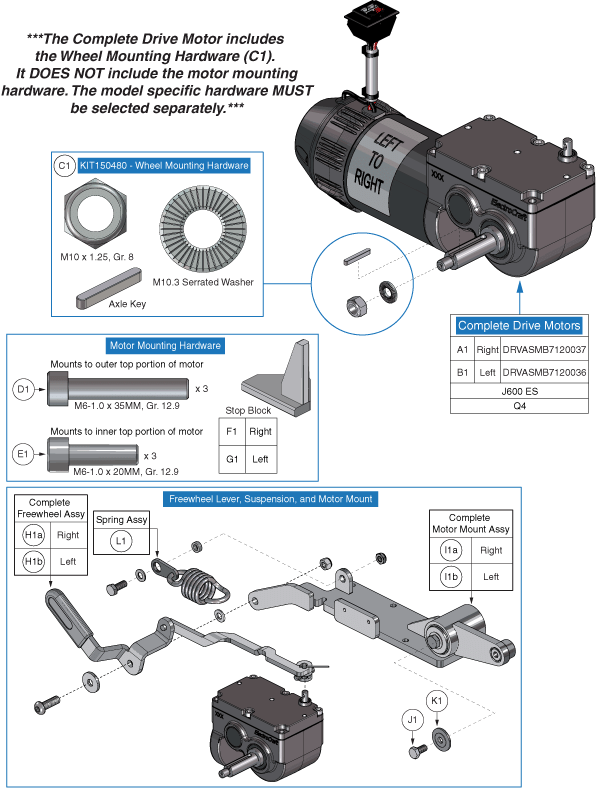 Jazzy 600 ES - Motors / Freewheel - Motors