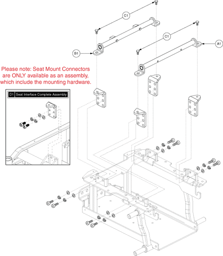 Jazzy 600 ES - Seat Mounts / Interface - Tower Interface & Trapeze Bars