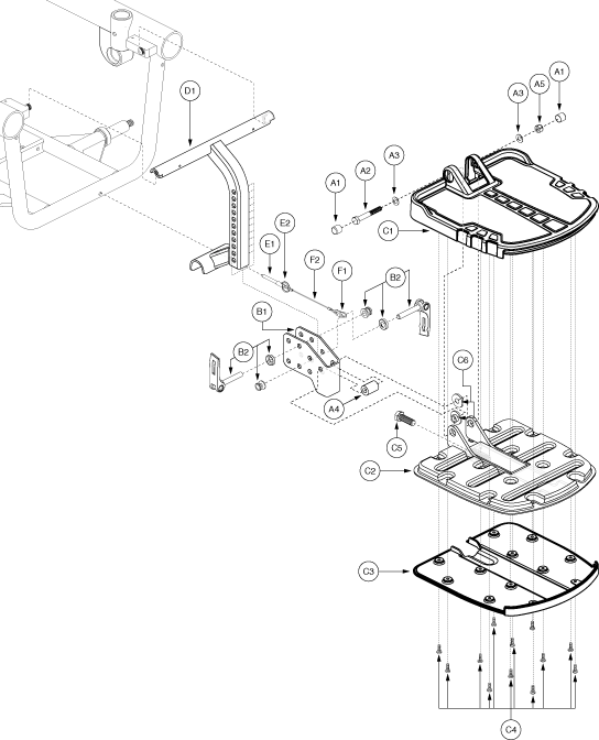 Jazzy 600 - Footrest Platform - Atx