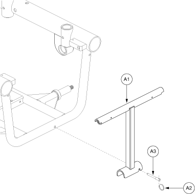 Jazzy 600 - Main Frame / Battery Tray - Battery Access Bracket, Upright Tube For Afp