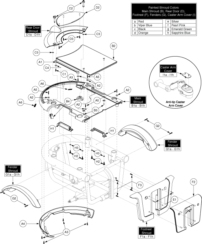 Jazzy 600 - Shrouds - Main Shroud - Twist To Lock - Off Board Charger