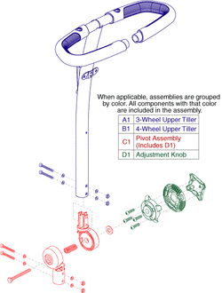 Go-Go Sport 3-Wheel (S73) - Frame Assemblies - Tiller