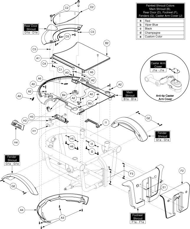 Jazzy 600 - Shrouds - Main Shroud - Twist To Lock - On Board Charger