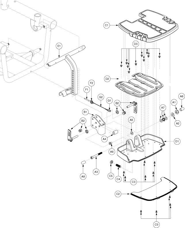 Jazzy 600 - Footrest Platform - Standard