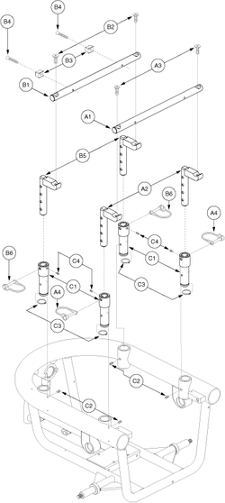 Jazzy 600 - Seat Mounts / Interface - Towers & Trapeze Bars