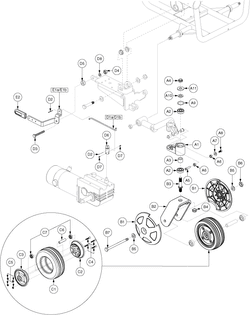 Jazzy 600 - Caster Arm / Active Trac - Caster Arm W/ Wheels & Freewheel Release - Used Prior To The 86 Day Of 2007, J56(086)(07)001s10