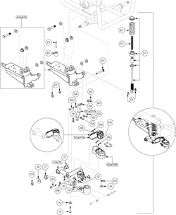 Jazzy 600 - Caster Arm / Active Trac - Active Trac - Freewheel, Motor Mount & Suspension - Used On Group 2 Models - Version 1