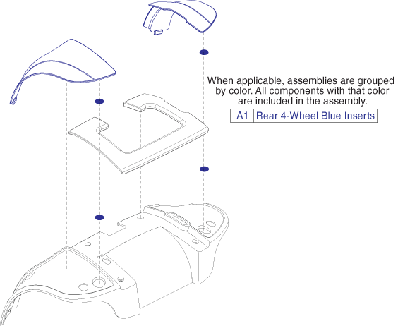 Go-Go Sport 4-Wheel (S74) - Shrouds - Rear Insert - Blue