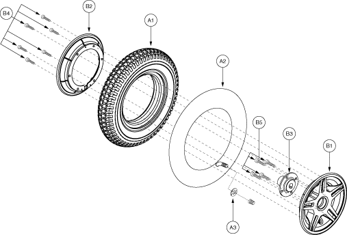 Jazzy 600 XL - Drive Wheels - Pneumatic