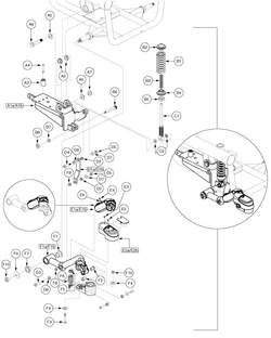 Jazzy 600 XL - Anti -Tip / Freewheel Release - Caster Arm W/ Suspension & Motor Mount - Used On Or After Sn J8508607001s10