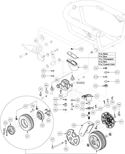 Jazzy 610 - Anti -Tip / Freewheel Release - Caster Arm W/ Forks & Wheels - Used Prior To Sn J7408607001s10