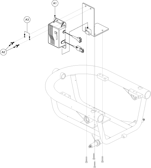 Jazzy 610 - Battery Charger - Actuator Mounted