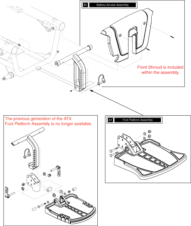 Jazzy 610 - Footrest Platform - Atx