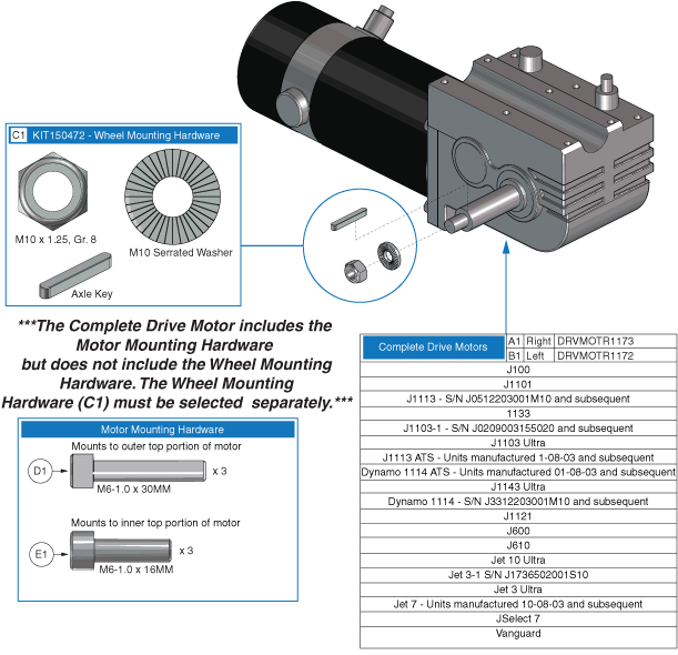 Jazzy 610 - Motors / Freewheel - Motors