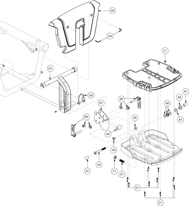 Jazzy 610 - Footrest Platform - Standard