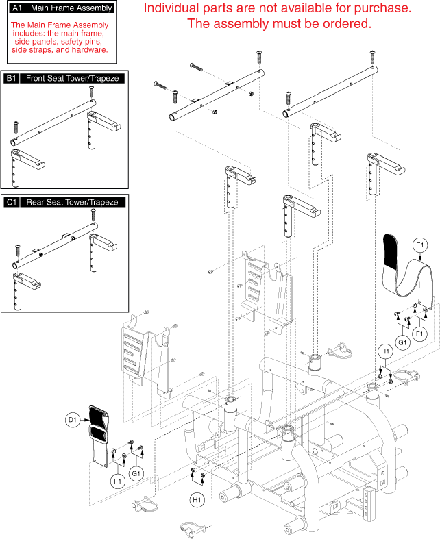 Jazzy 614 HD - Main Frame / Seat Interface