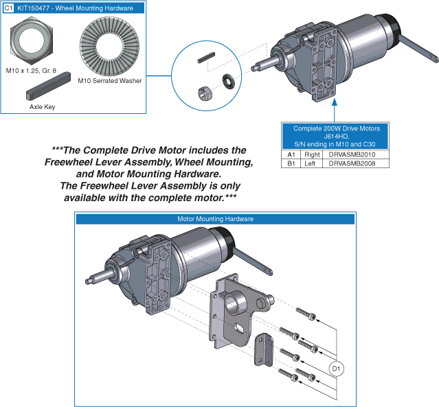 Jazzy 614 HD - Motors / Freewheel