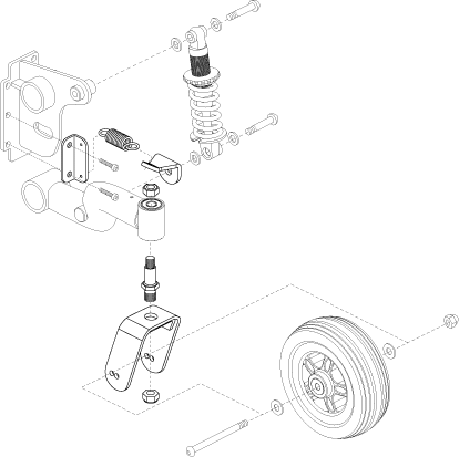 Jazzy 614 - Caster Arm / Suspension - Retrofit Kits - Caster & Spring