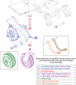 Jazzy Air - Caster Arms / Motors