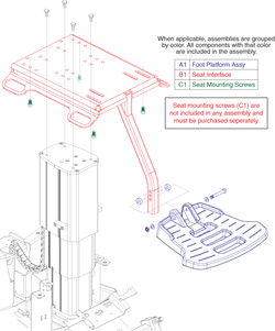 Jazzy Air - Footrest / Seat Interface - Seat Interface W/ Footrest Platform