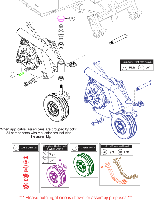 Jazzy Air 2 - Caster Arms / Motors