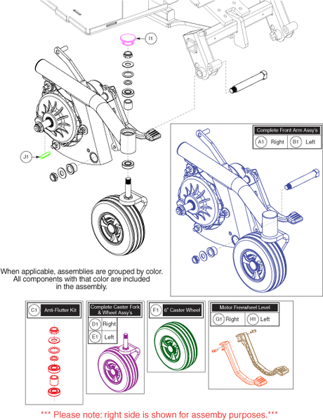 Jazzy Air 2 - Caster Arms / Motors
