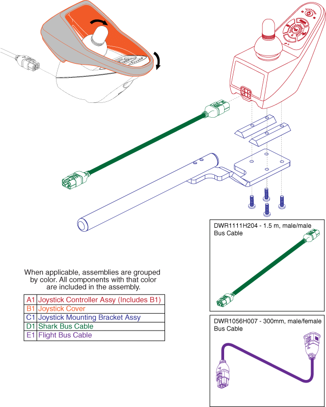 Jazzy Elite 14 - Joystick / Mounting Bracket