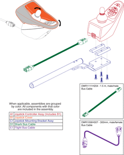 Jazzy Elite 14 - Joystick / Mounting Bracket