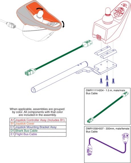 Jazzy Elite 14 - Joystick / Mounting Bracket