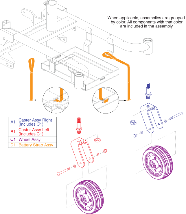 Jazzy Elite ES - Caster Forks / Wheels