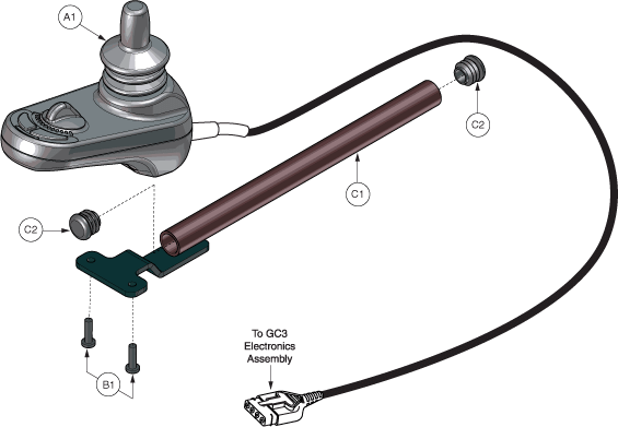 Jazzy Elite ES 1 - Joystick / Mounting Bracket