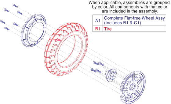 Jazzy Select 14 - Drive Wheels - Flat Free