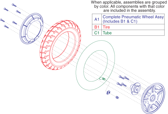 Jazzy Select 14 - Drive Wheels - Pneumatic